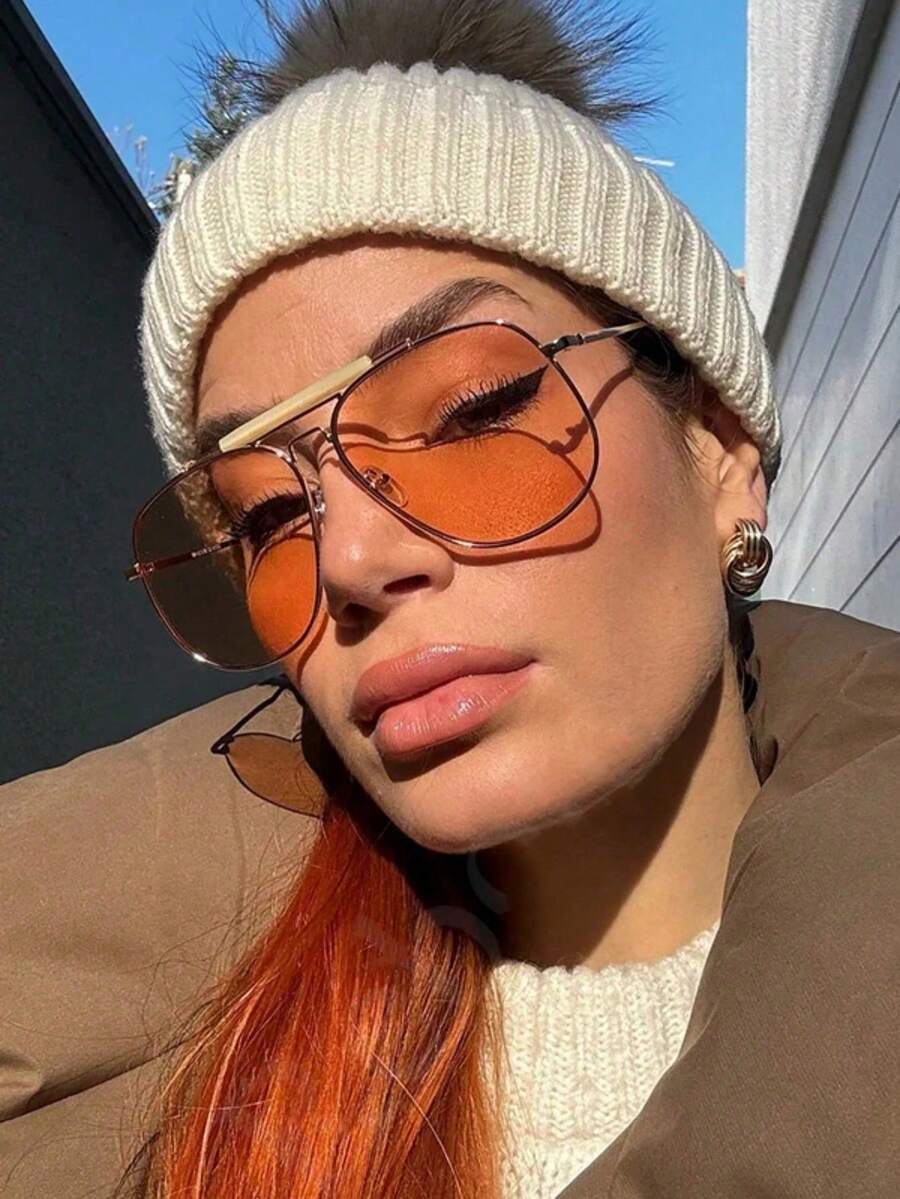 gafas de moda con marco de metal retro de alta gama