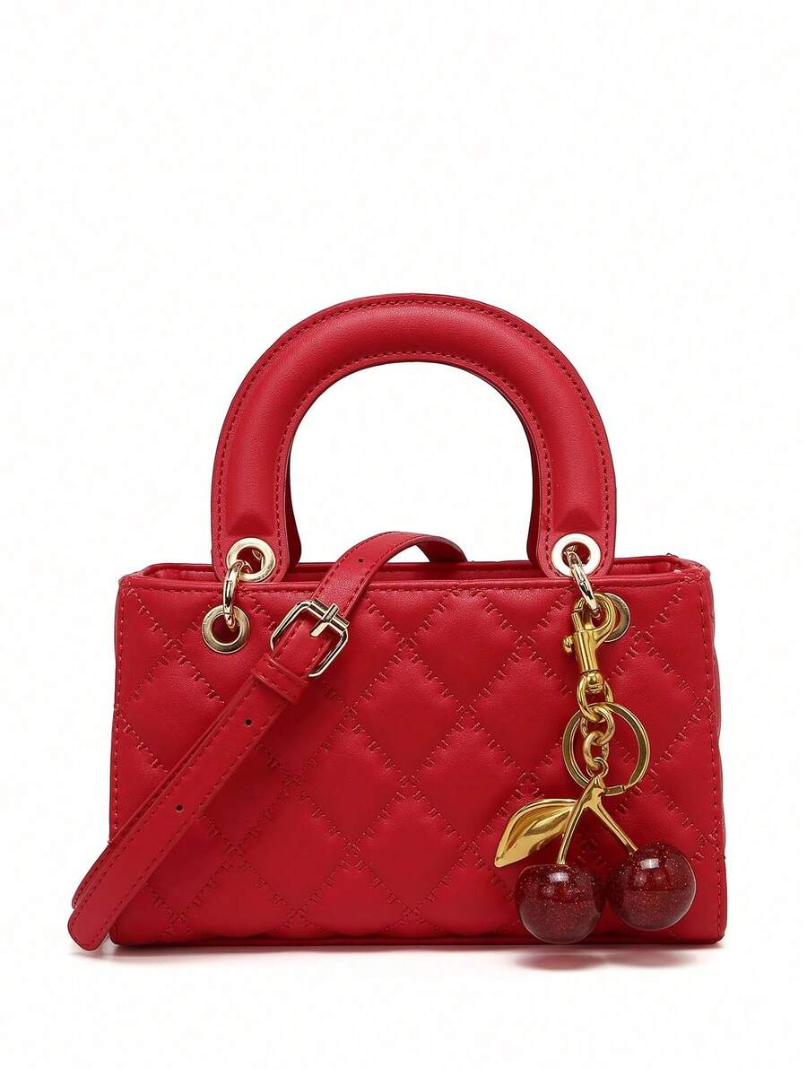 bolso de mano horizontal color burdeos