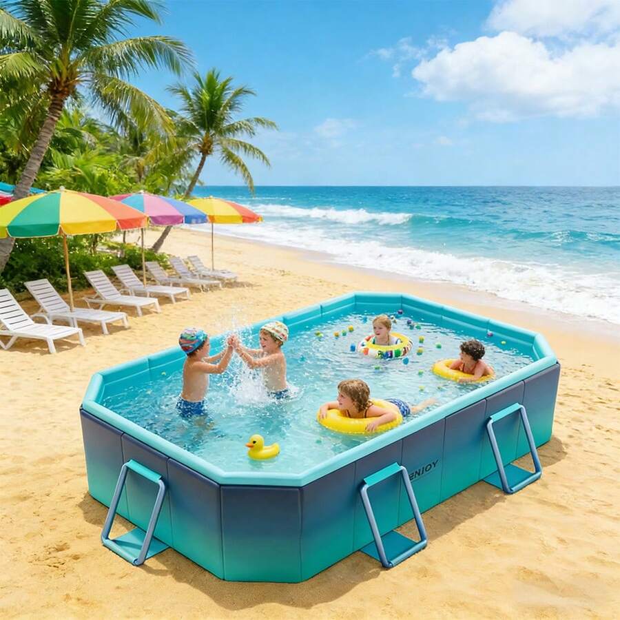 Piscina rectangular plegable familiar