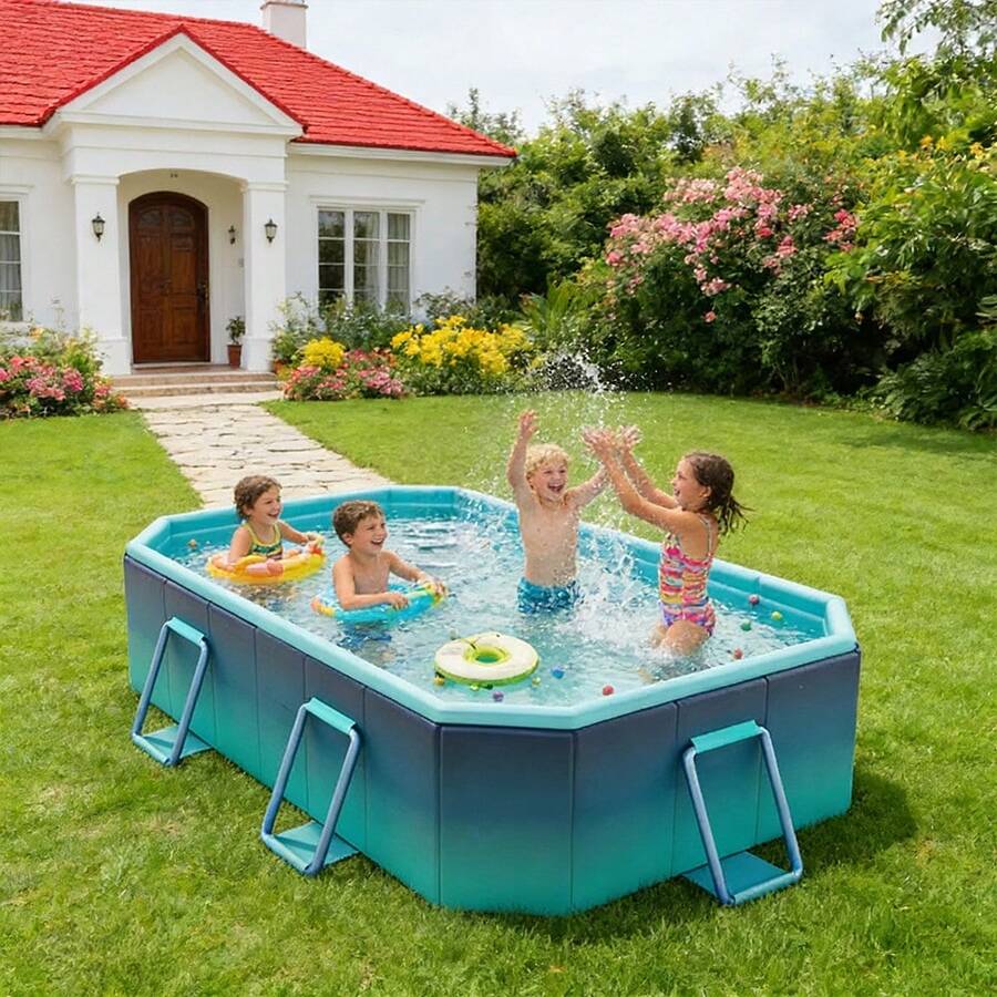 Piscina rectangular plegable familiar