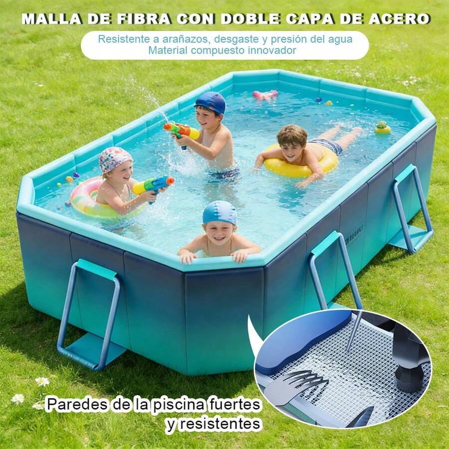 Piscina rectangular plegable familiar