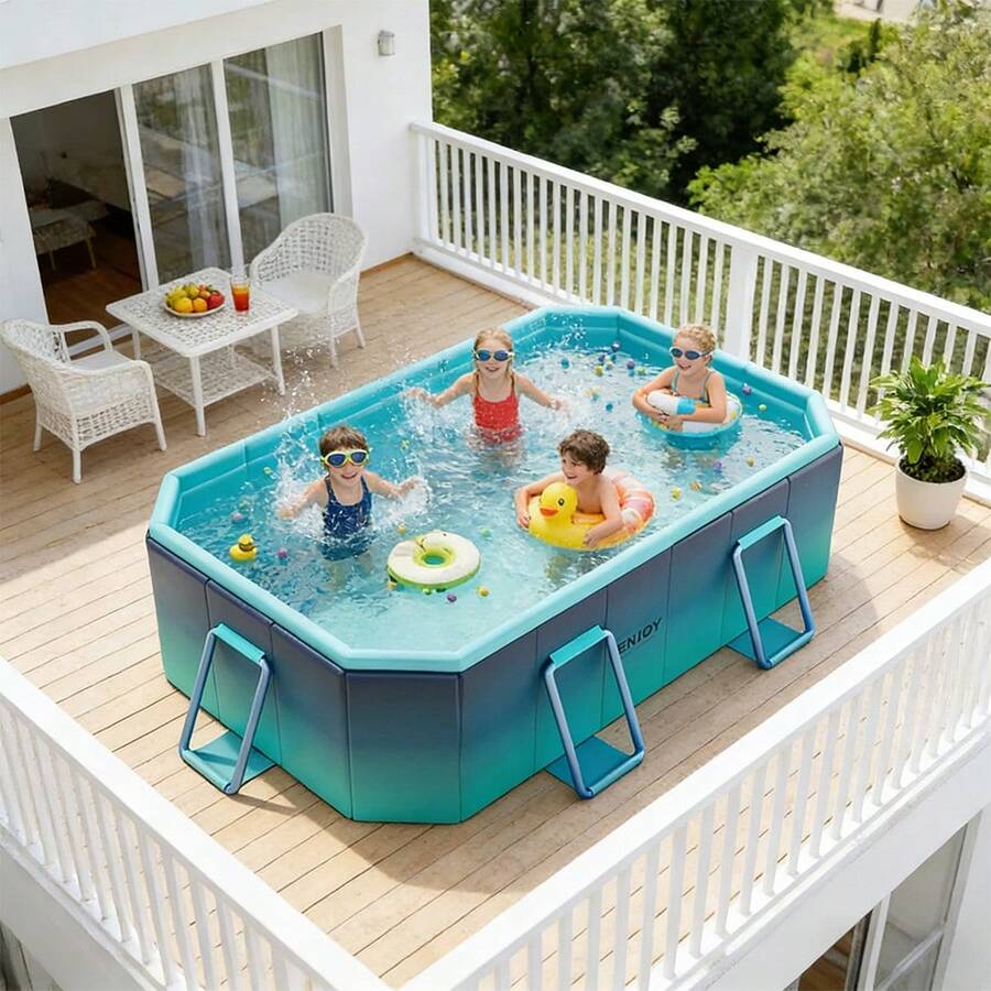 Piscina rectangular plegable familiar
