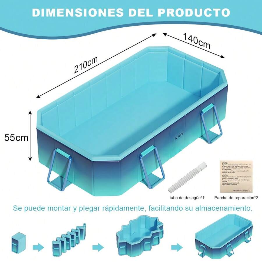 Piscina rectangular plegable familiar