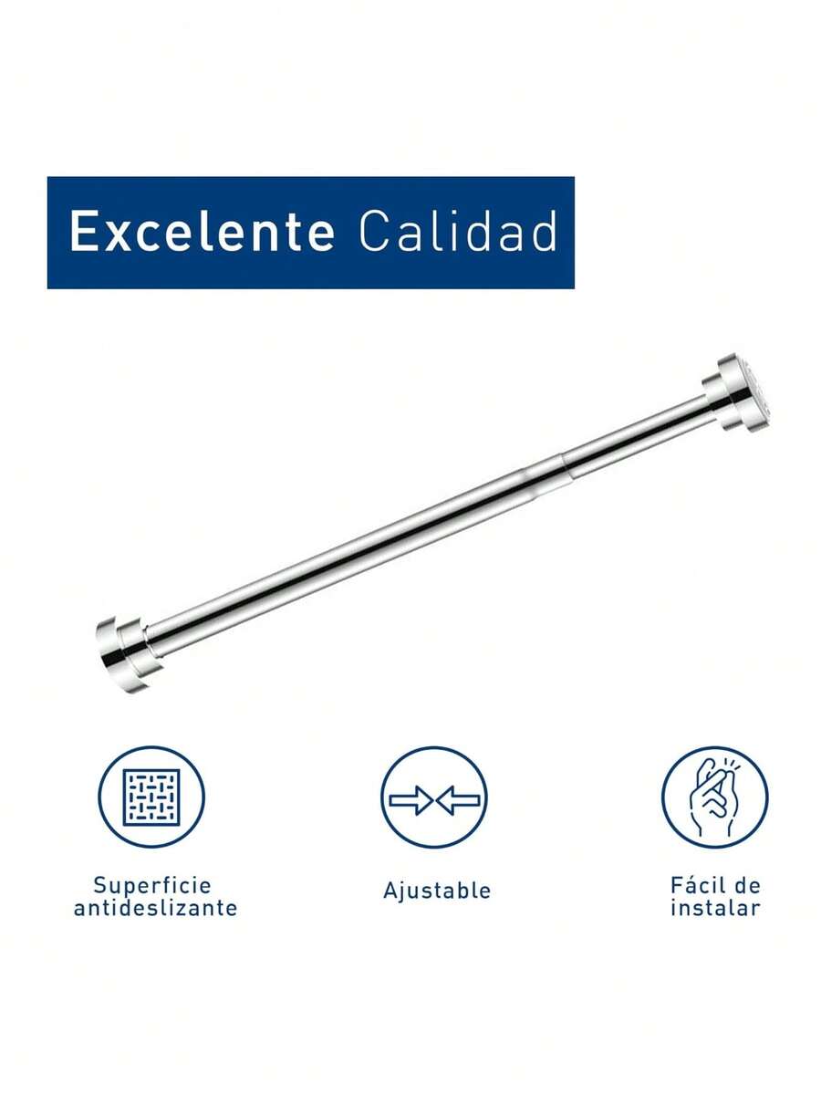 Tubo para Cortina de Baño Ajustable y Retráctil