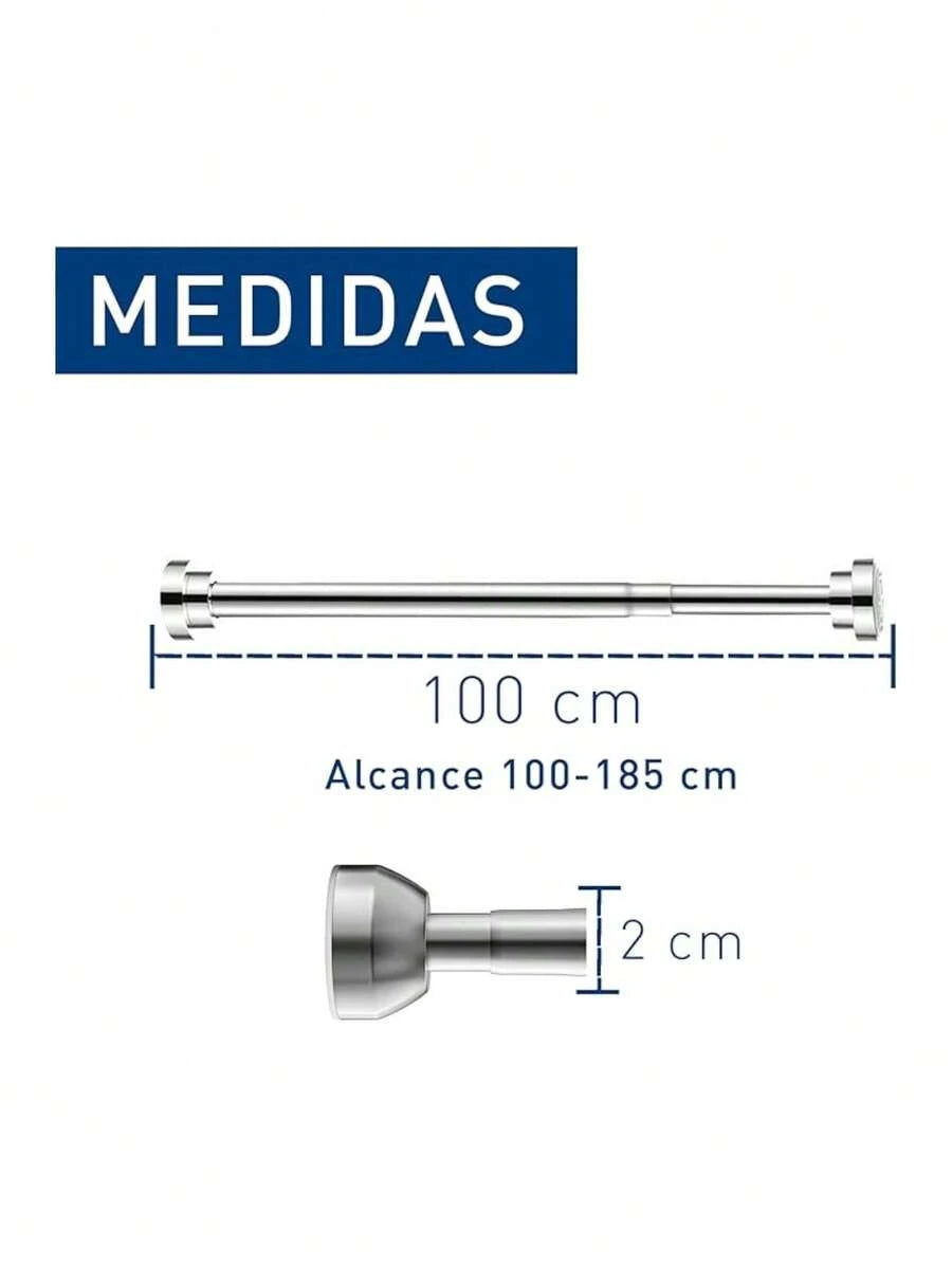 Tubo para Cortina de Baño Ajustable y Retráctil