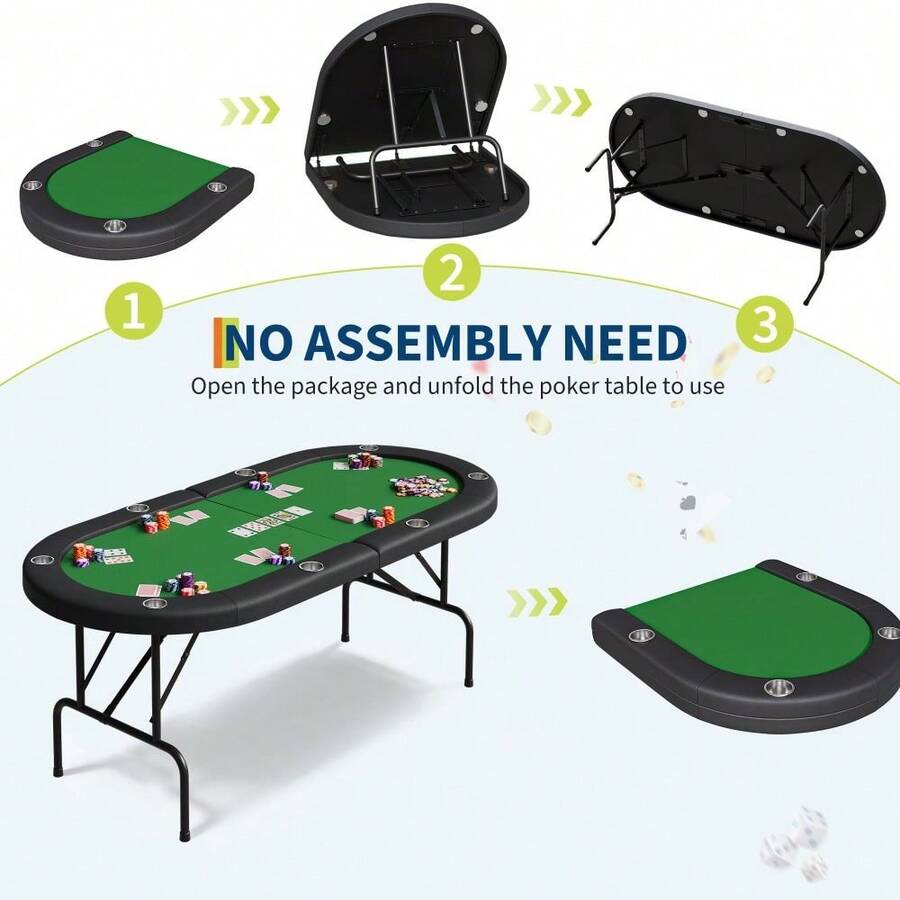 Mesa de póquer plegable para 8 jugadores