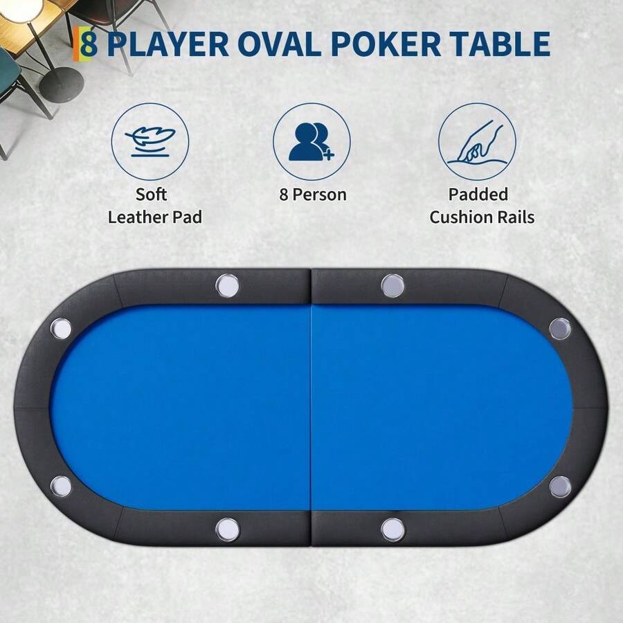 Mesa de póquer plegable para 8 jugadores