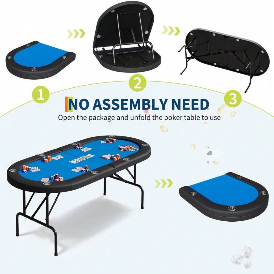 Mesa de póquer plegable para 8 jugadores