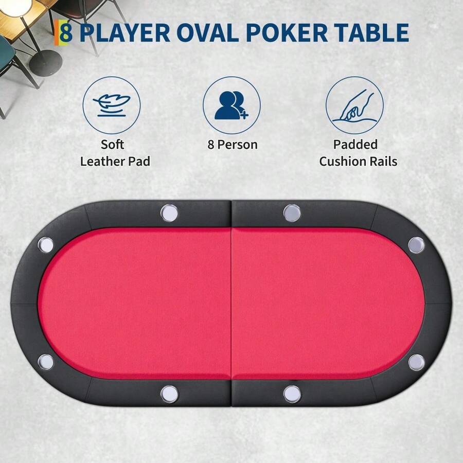 Mesa de póquer plegable para 8 jugadores