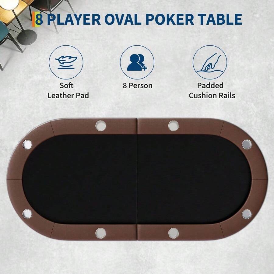 Mesa de póquer plegable para 8 jugadores