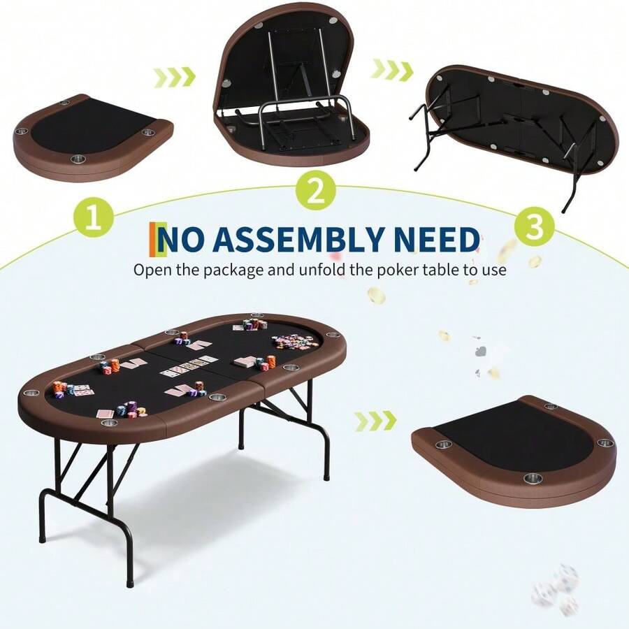 Mesa de póquer plegable para 8 jugadores