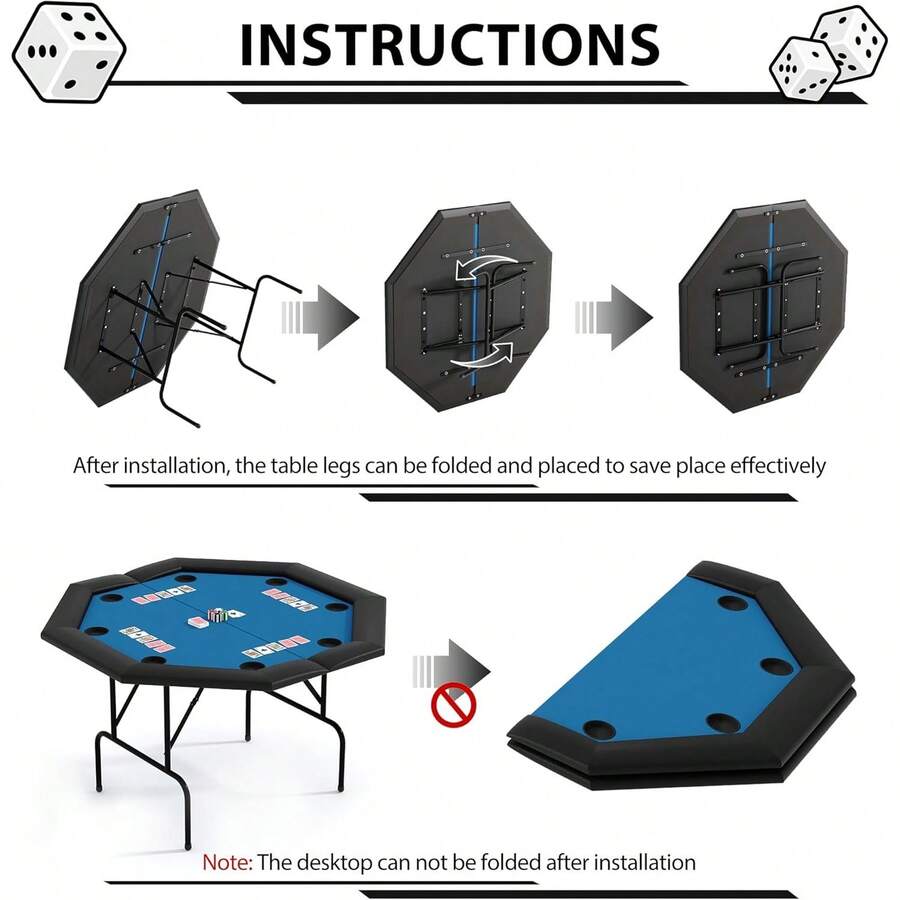 Mesa plegable de póquer octágono
