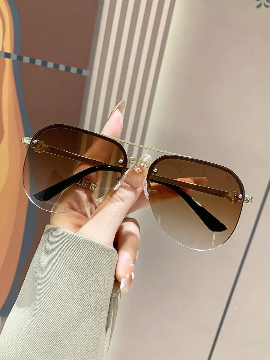 Gafas de moda estilo aviador retro negras