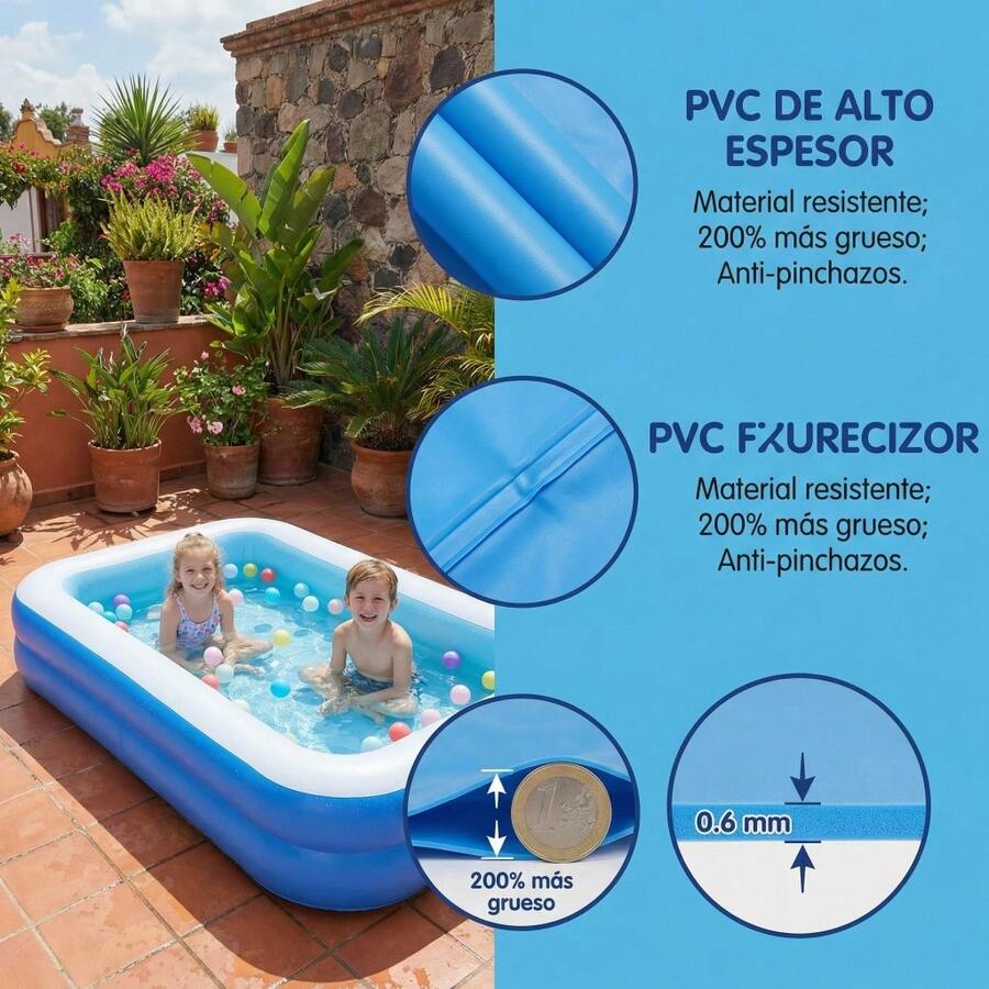Piscina hinchable rectangular