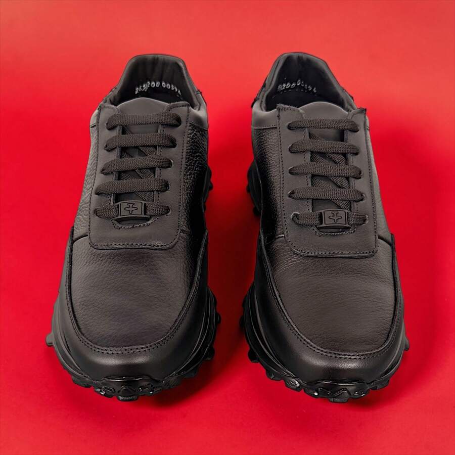 Aviador Sneakers Piel Genuina Suave Suela Xl Extralight® Negro Total Calzado Comodo Hecho En Mexico.