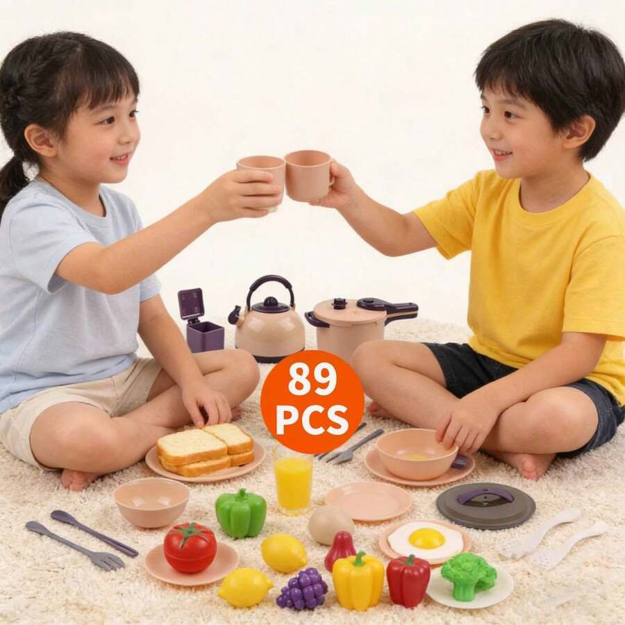 89Piezas Cocina de Juguetes con Utensilios de Cocina