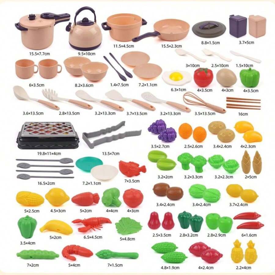 89Piezas Cocina de Juguetes con Utensilios de Cocina