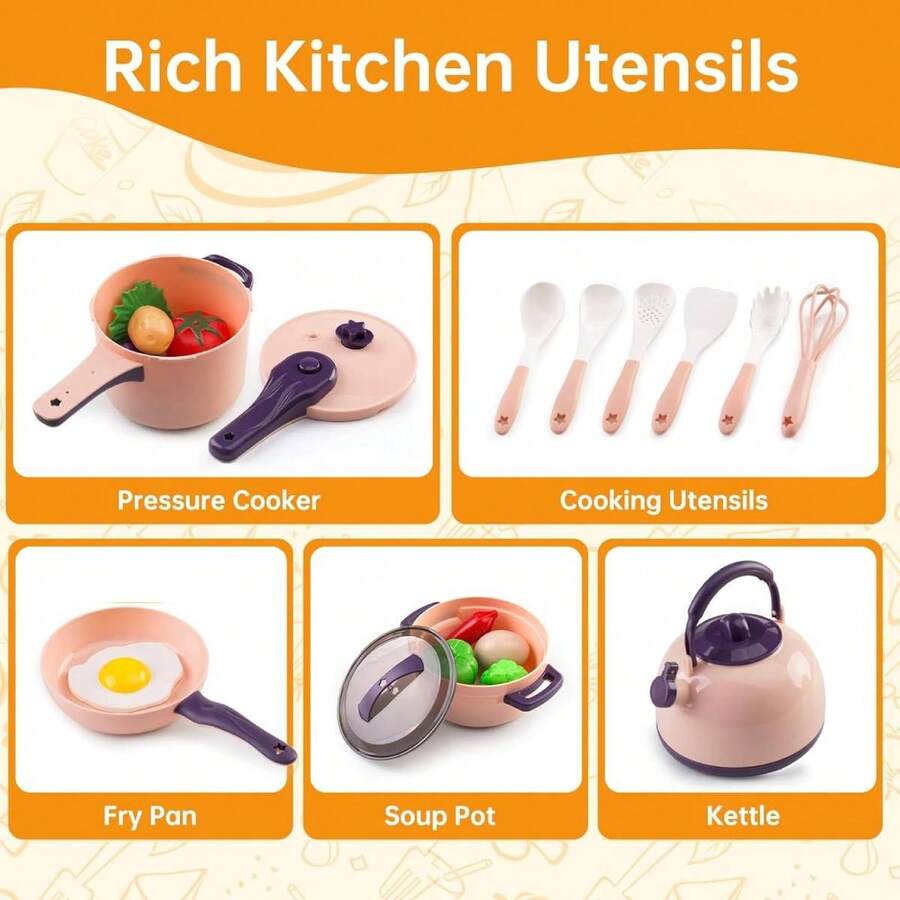 89Piezas Cocina de Juguetes con Utensilios de Cocina