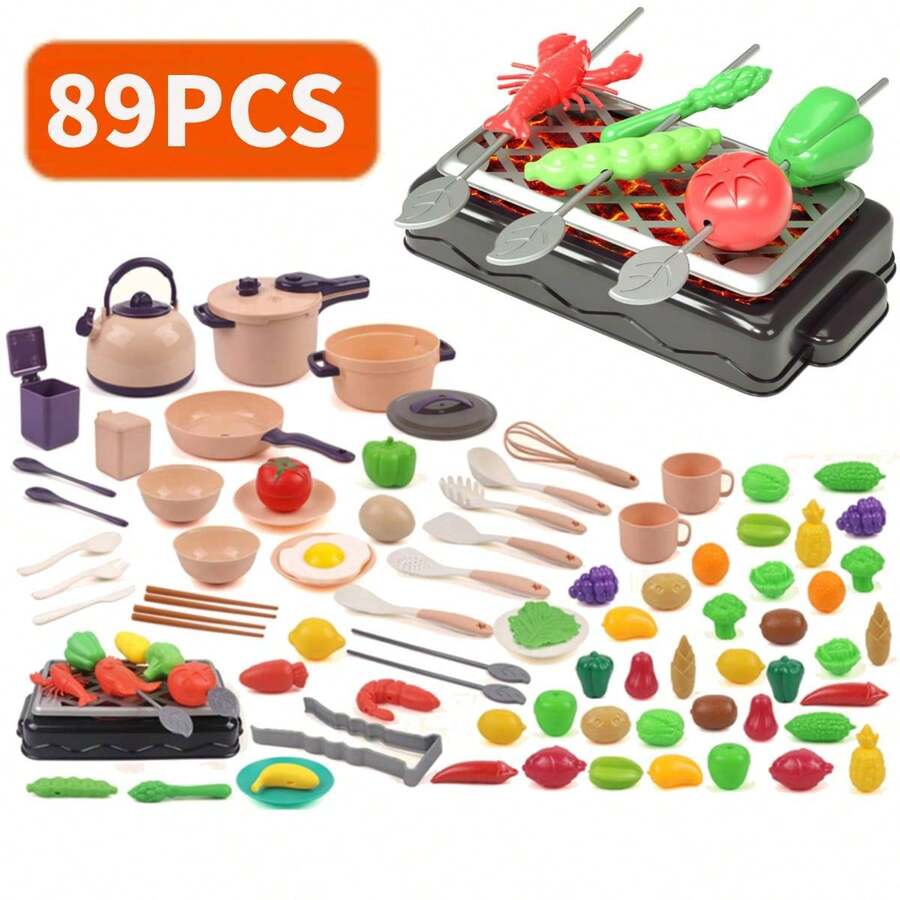89Piezas Cocina de Juguetes con Utensilios de Cocina