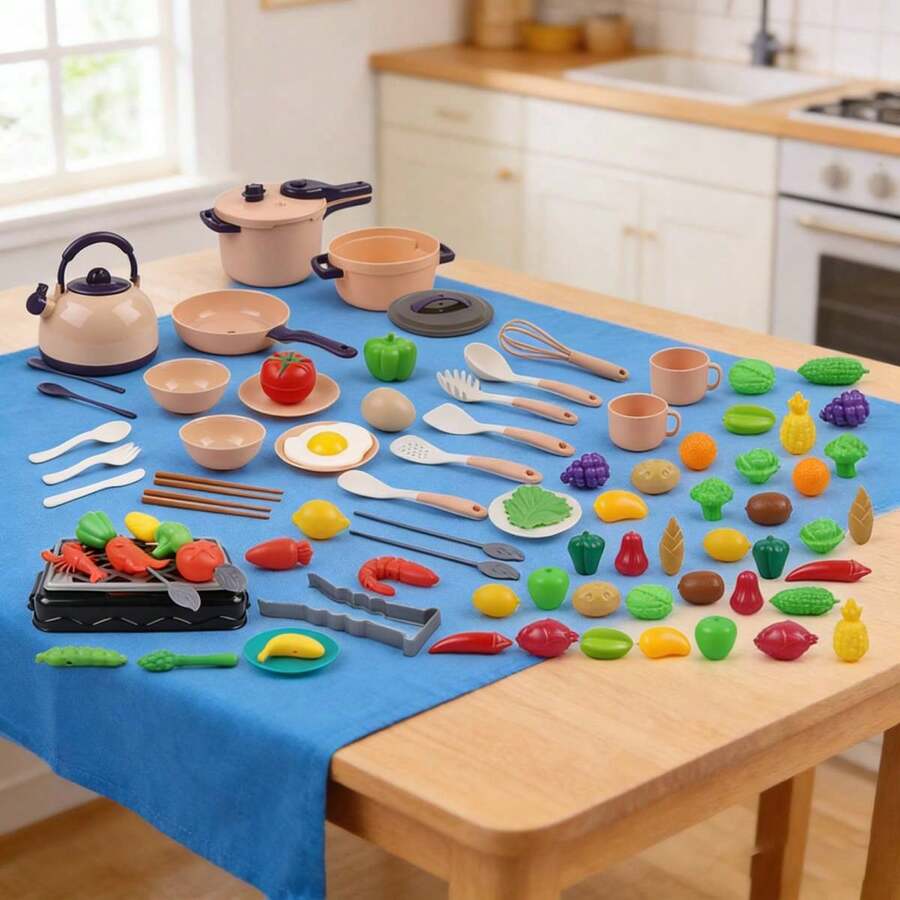 89Piezas Cocina de Juguetes con Utensilios de Cocina