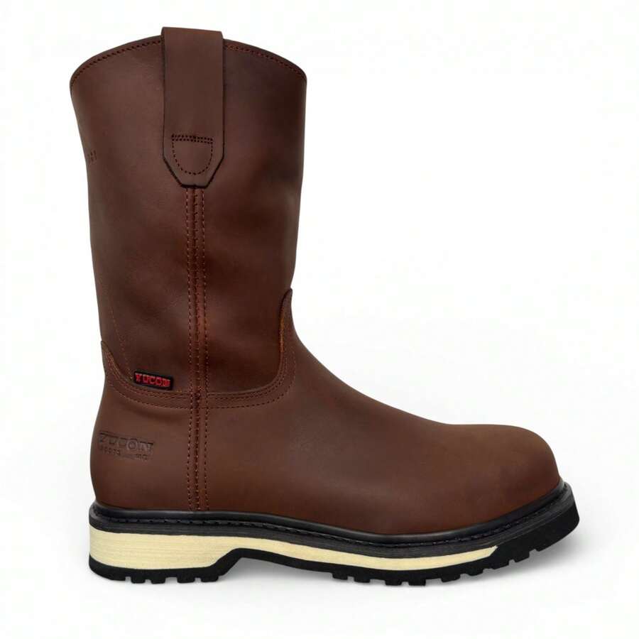 BOTA INDUSTRIAL CON CASCO DE ACERO HOMBRE PIEL GRUESA SUELA SIERRA DOBLE VIDA