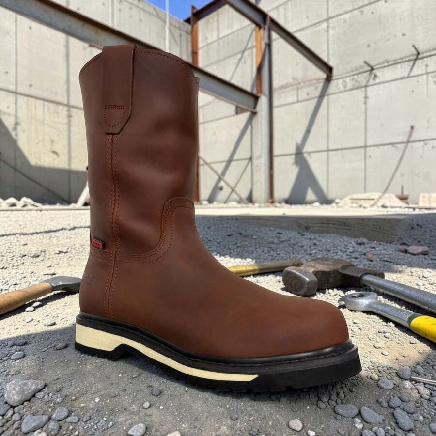 BOTA INDUSTRIAL CON CASCO DE ACERO HOMBRE PIEL GRUESA SUELA SIERRA DOBLE VIDA