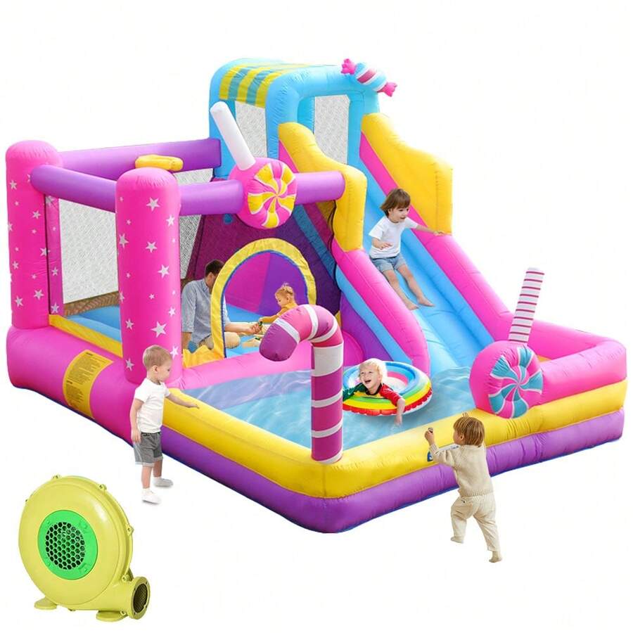 Castillo inflable para niños con piscina de bolas y piscina