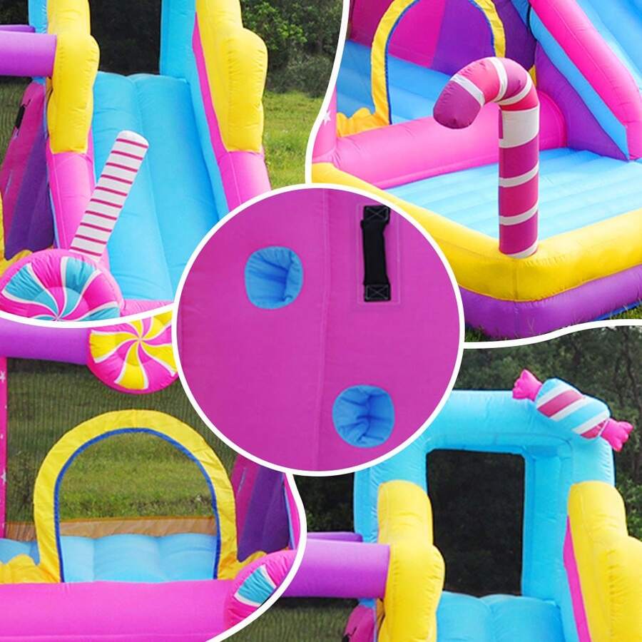 Castillo inflable para niños con piscina de bolas y piscina