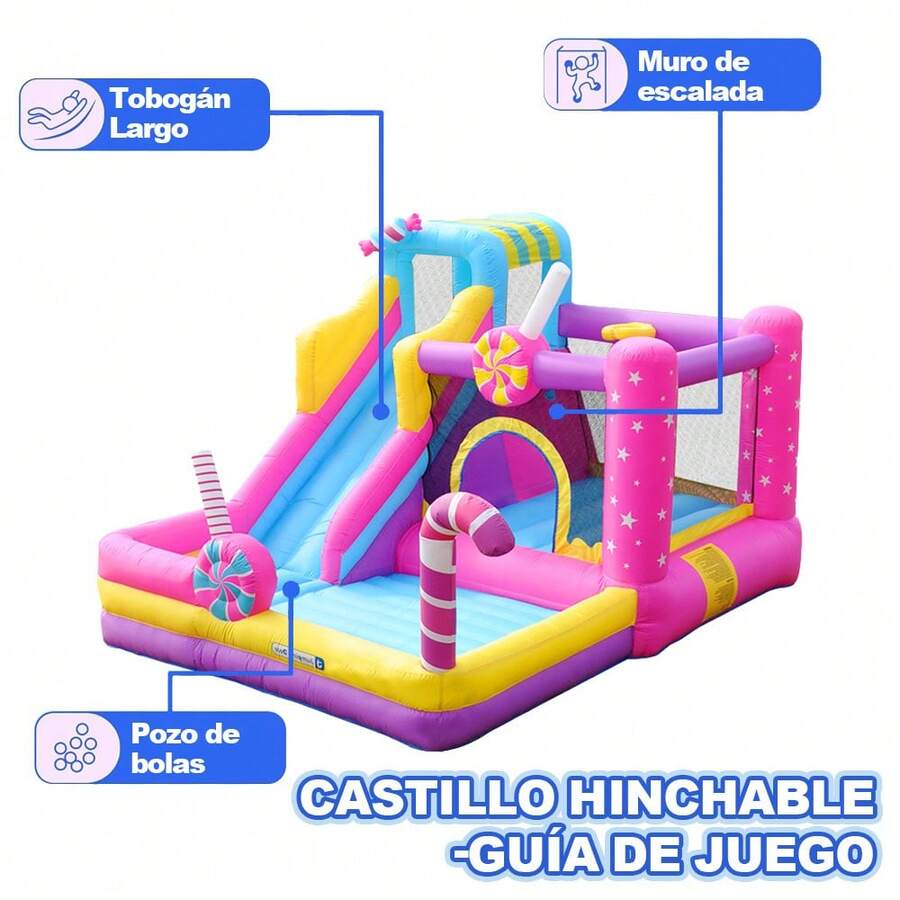 Castillo inflable para niños con piscina de bolas y piscina