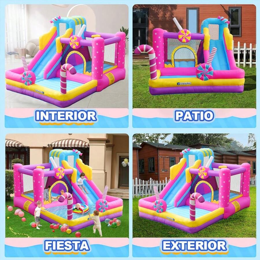Castillo inflable para niños con piscina de bolas y piscina