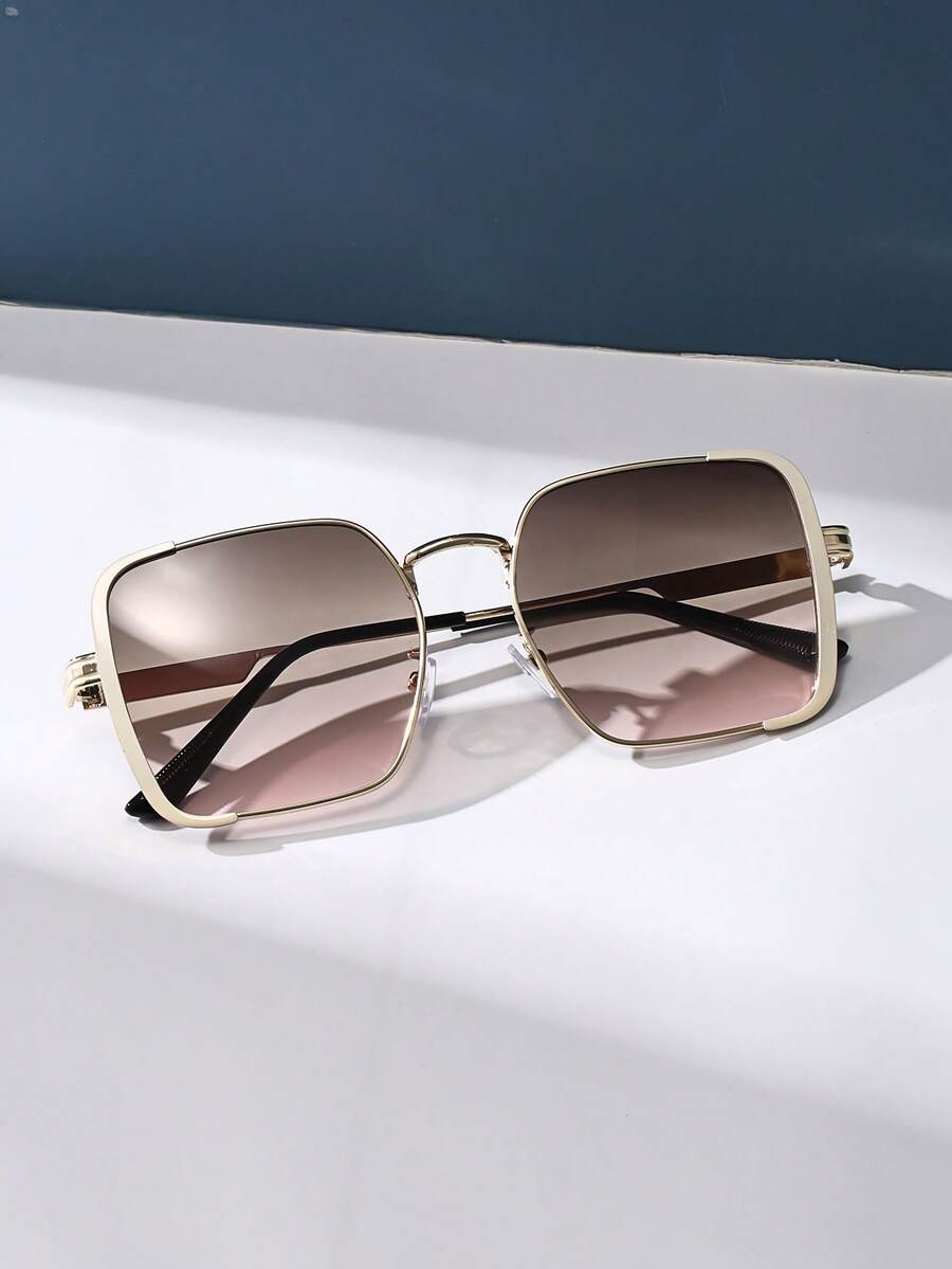 Gafas de sol de marco metálico cuadrado extra grande