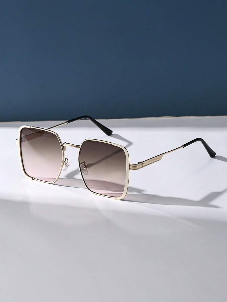 Gafas de sol de marco metálico cuadrado extra grande