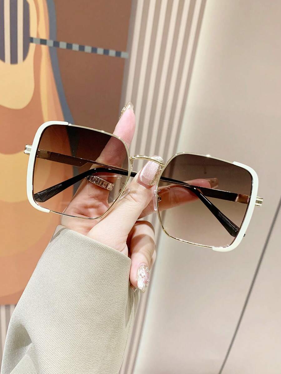 Gafas de sol de marco metálico cuadrado extra grande