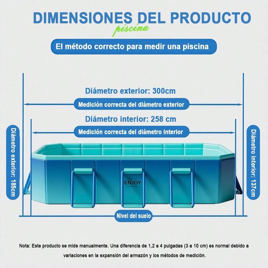 Piscina rectangular plegable familiar
