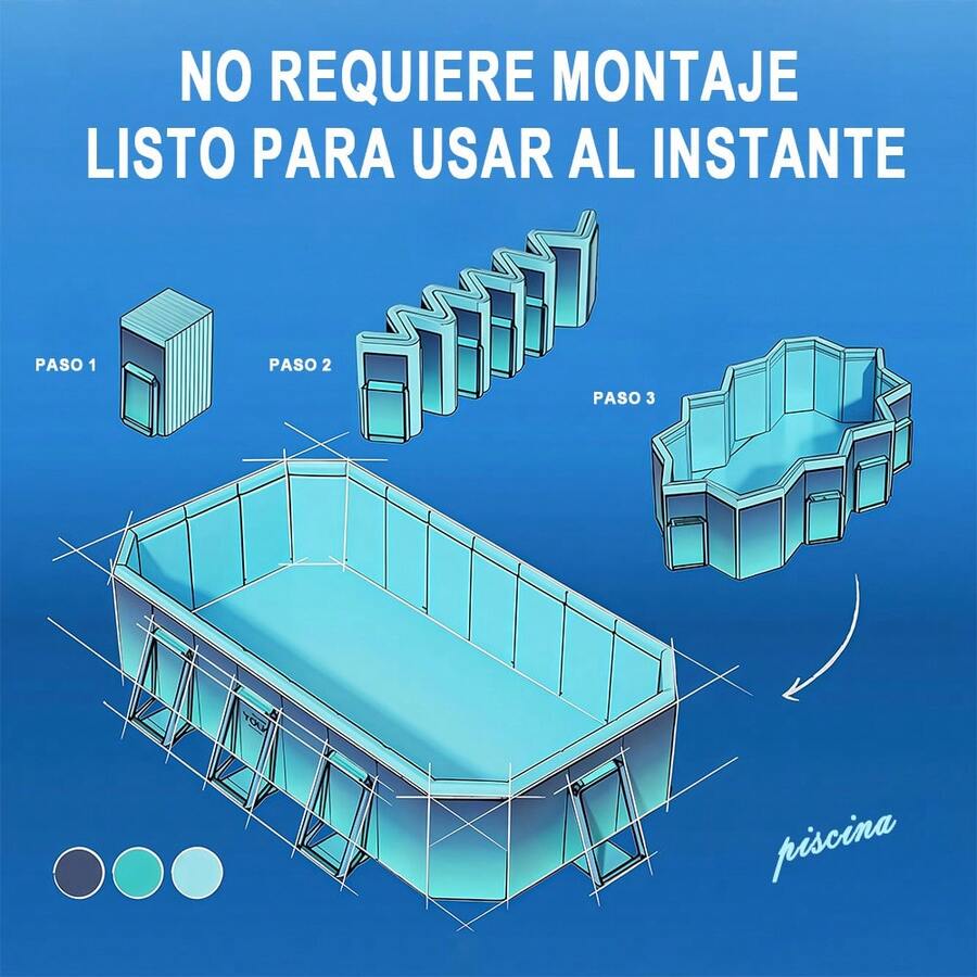 Piscina rectangular plegable familiar