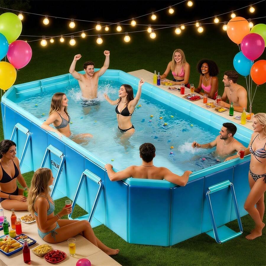 Piscina rectangular plegable familiar
