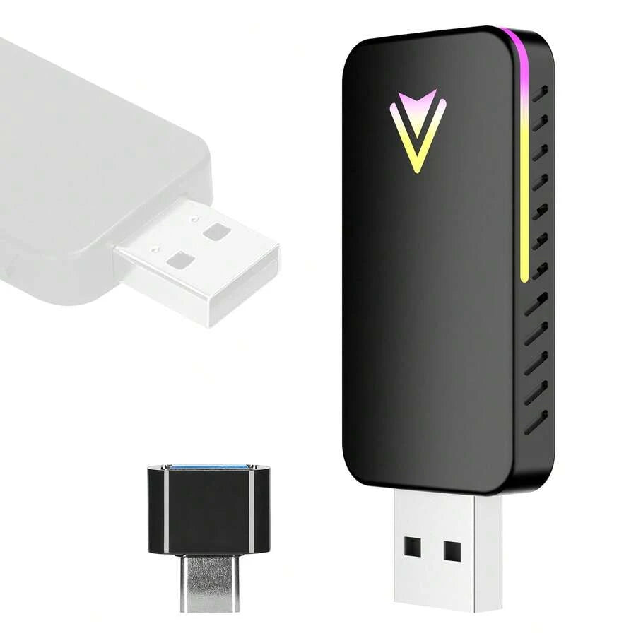 Adaptador 2 En 1 Transmisión Inalámbrica Cableado a Inalámbrico Para Coche