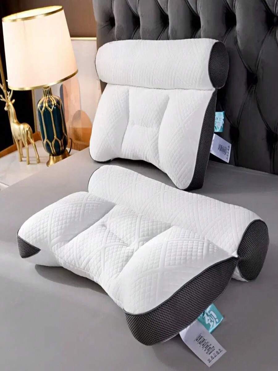 Almohada cervical de alta calidad para alivio del dolor para dormir – Espuma viscoelástica de carbón de bambú – Almohada ortopédica de contorno para costado, espalda, estómago – Almohada ergonómica de apoyo para cuello y hombros
