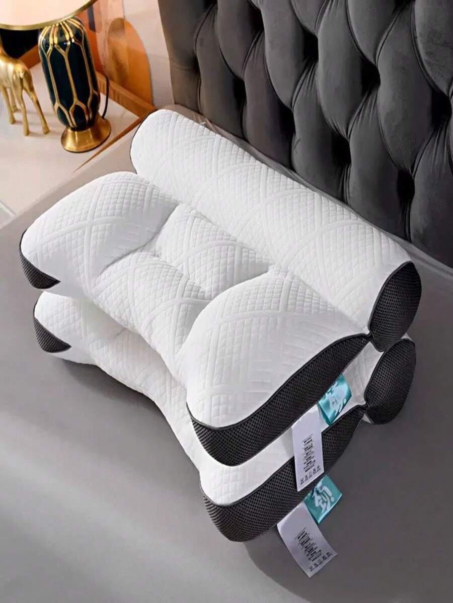 Almohada cervical de alta calidad para alivio del dolor para dormir – Espuma viscoelástica de carbón de bambú – Almohada ortopédica de contorno para costado, espalda, estómago – Almohada ergonómica de apoyo para cuello y hombros