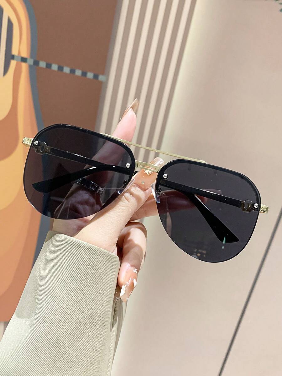 Gafas de moda estilo aviador retro negras