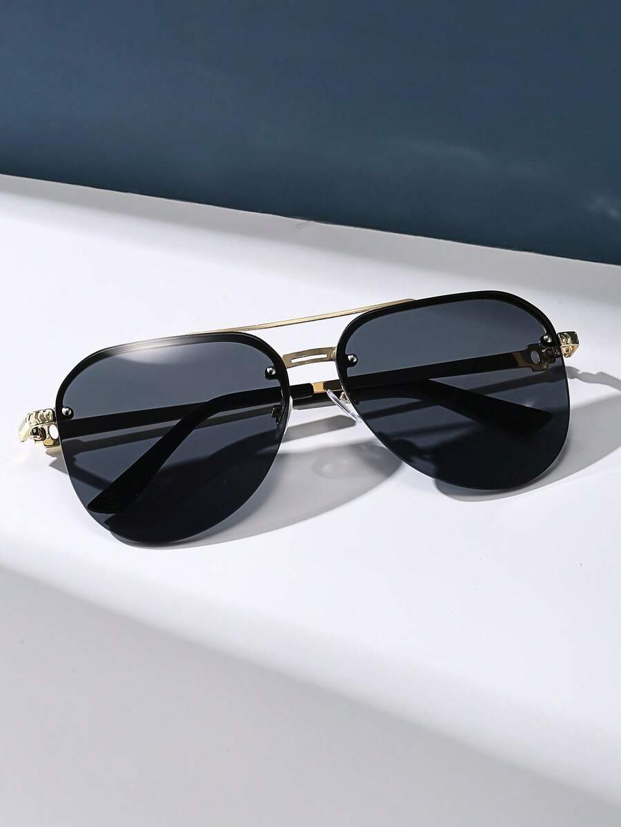 Gafas de moda estilo aviador retro negras
