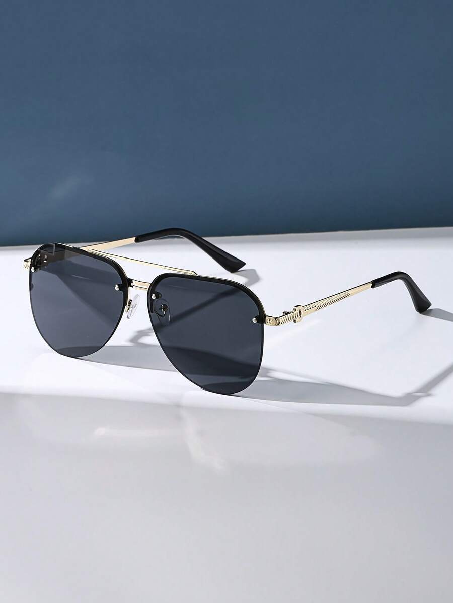 Gafas de moda estilo aviador retro negras
