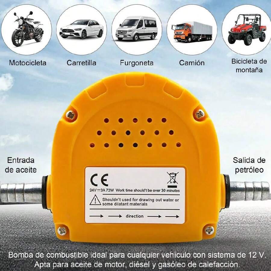 Extractor De Bomba De Cambio De Aceite 12v 60w Con Manguera