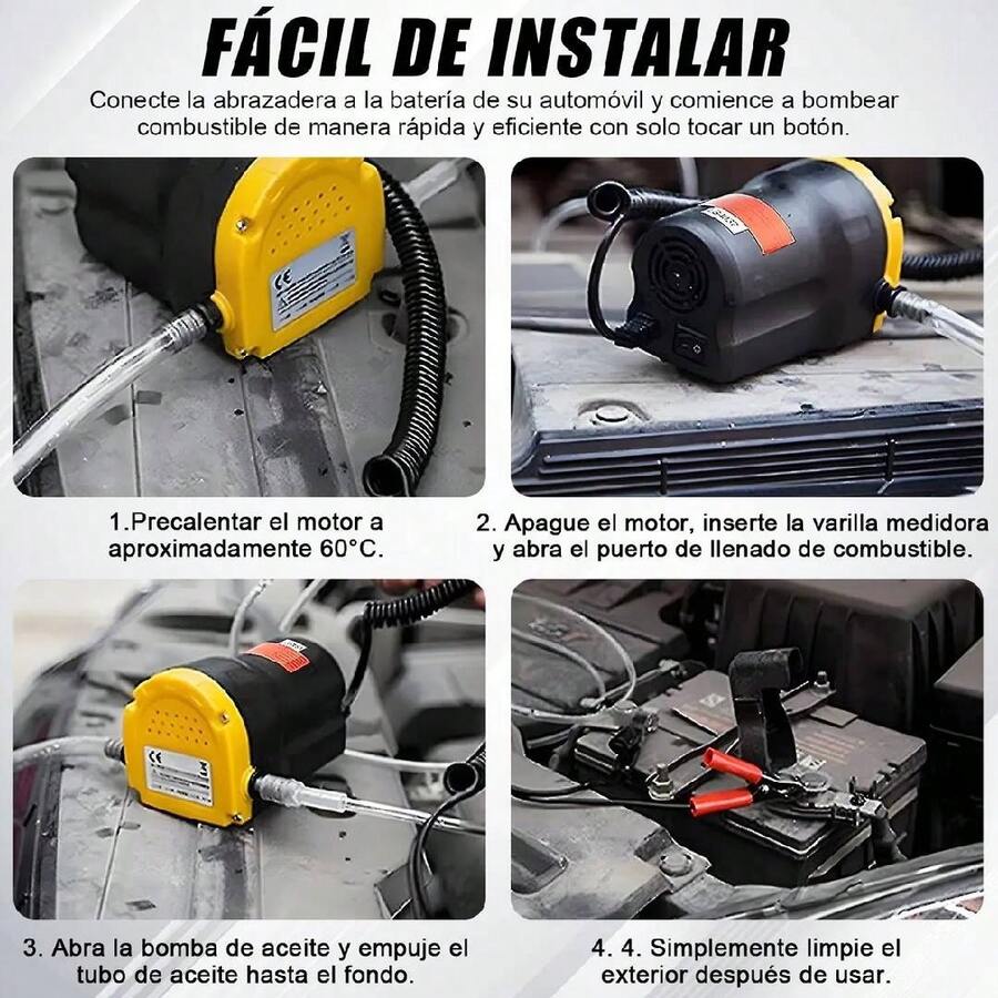 Extractor De Bomba De Cambio De Aceite 12v 60w Con Manguera