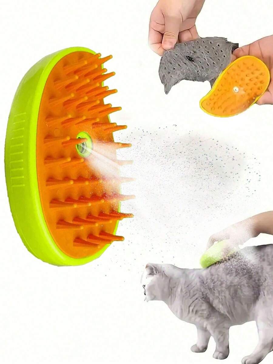 Cepillo de vapor, vaporizador y masajeador para el aseo de mascotas