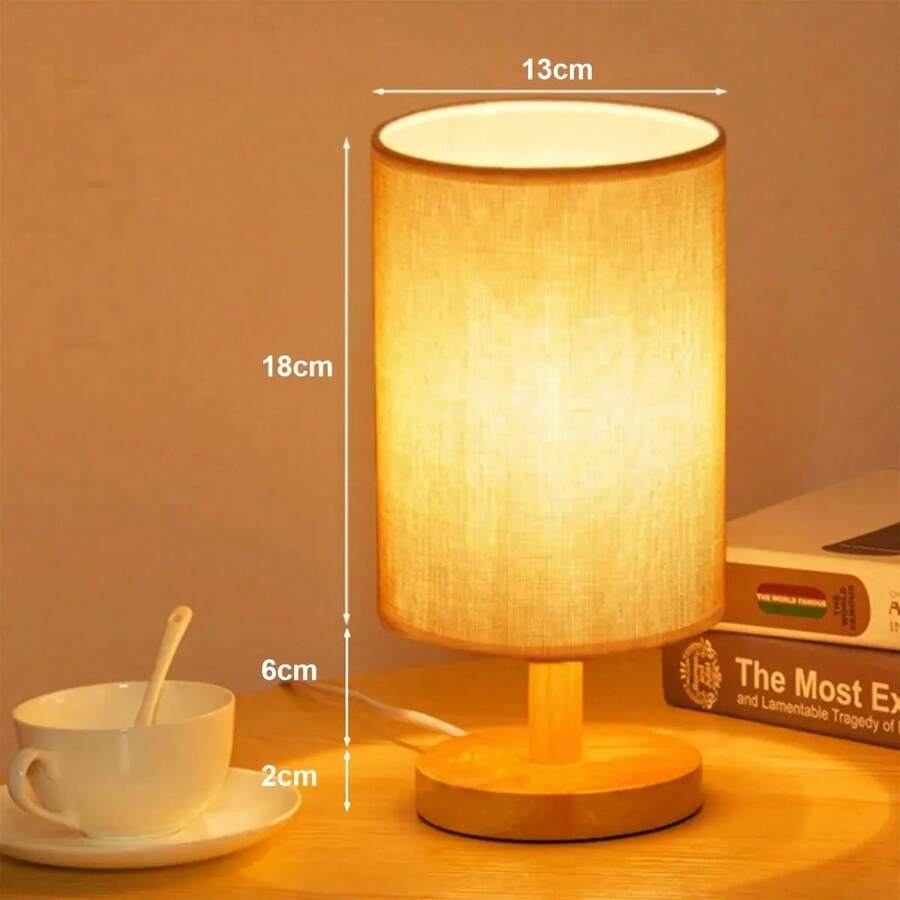 Lámpara para recámara con base de madera
