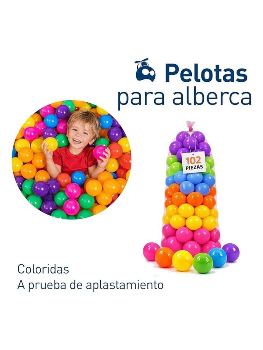 Set de 102 Pelotas de Plástico de Colores