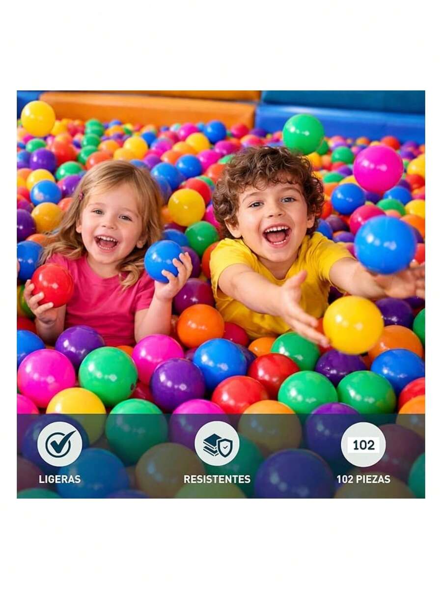 Set de 102 Pelotas de Plástico de Colores
