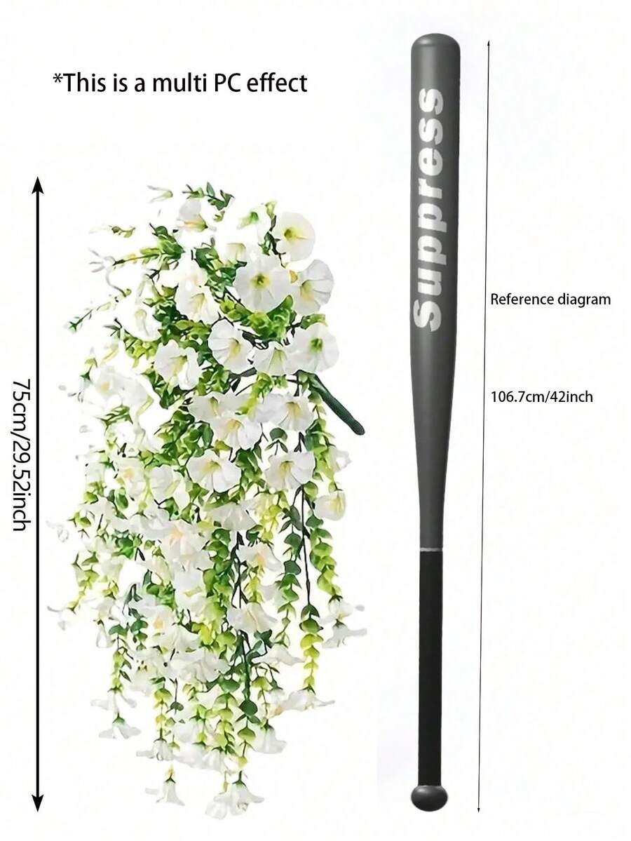 Flores artificiales colgantes de seda y hojas de eucalipto