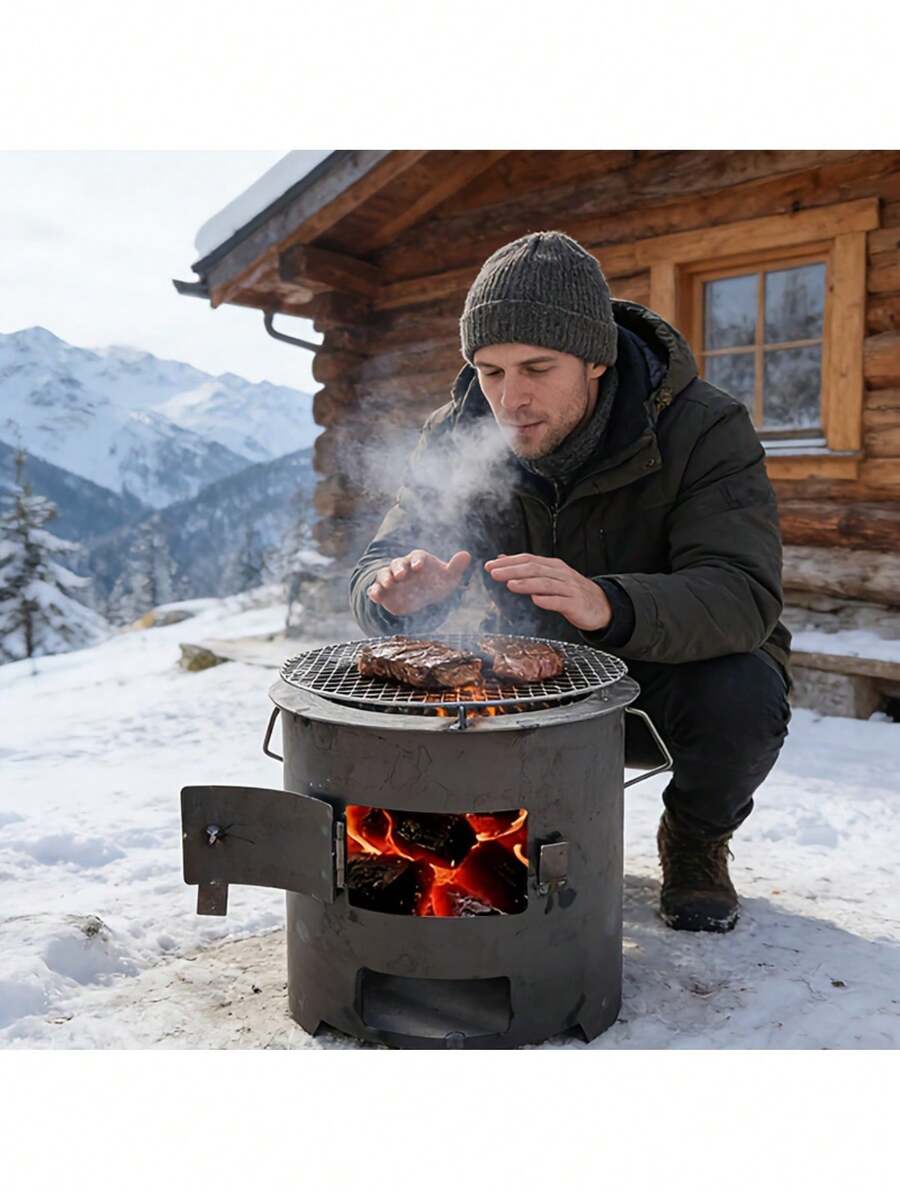 1 pieza Fogata compacta para exteriores, Parrilla de carbón